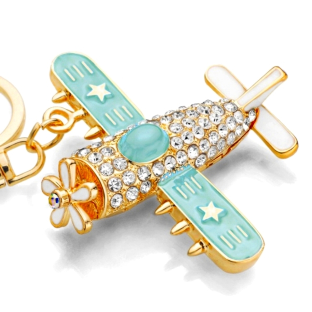 Airplane Bag Charm/Keychain Blue